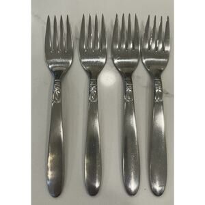 Vtg International CREATION Set Of 4 Salad Forks Stainless Replacement Flatware
